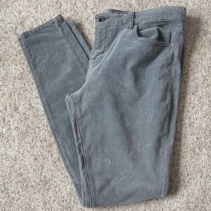 Men's Gray Pants Corduroy Skinny